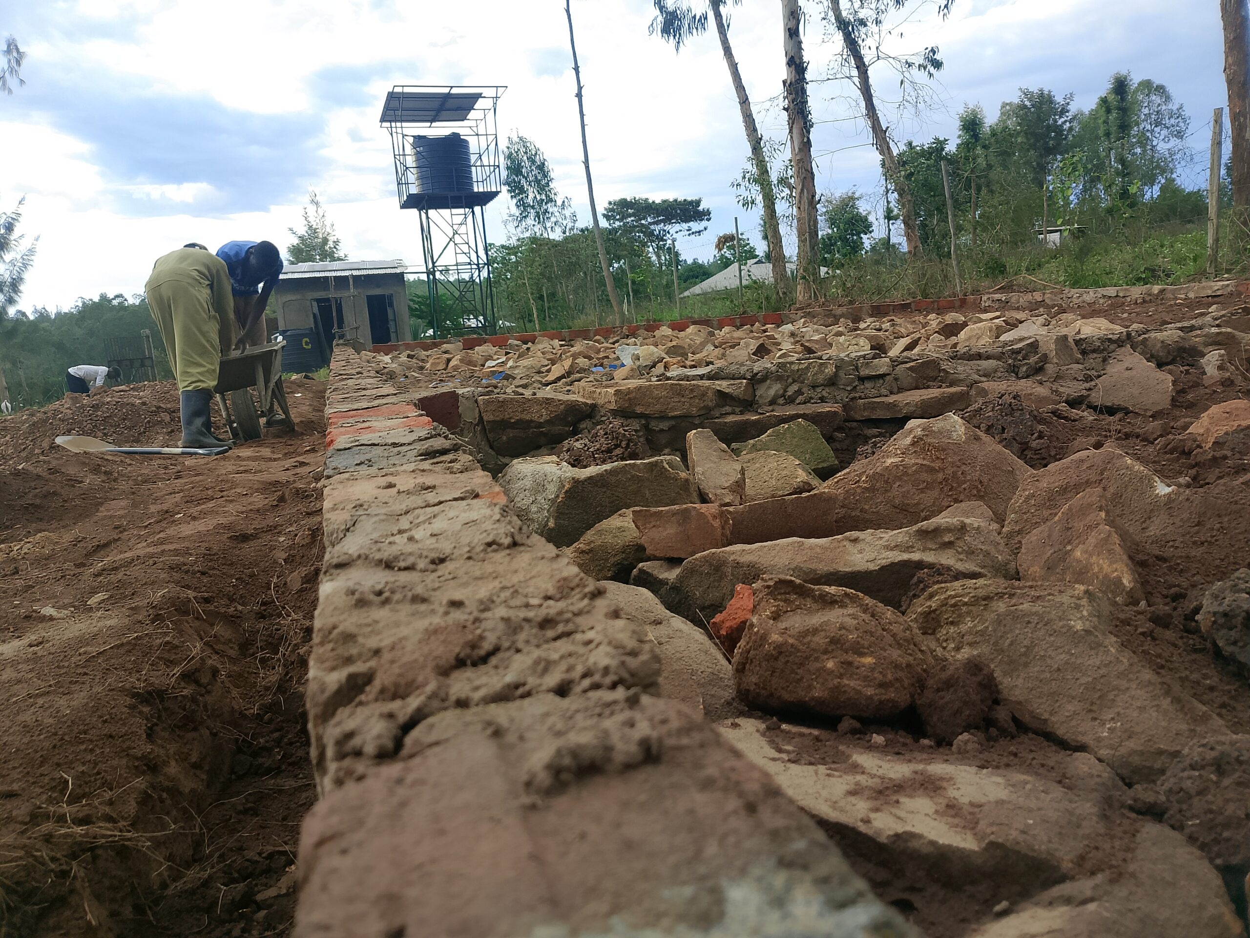 Construction work at the Skills and Seeds Community Development Centre in Kamiyawa Village