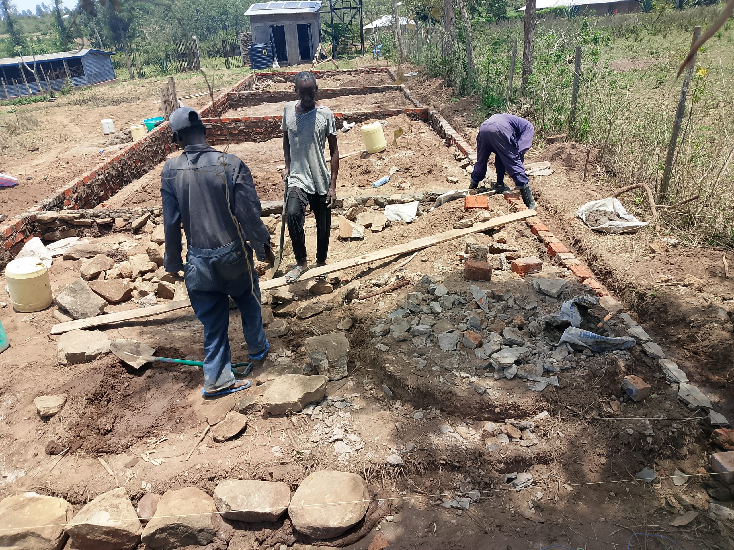 Construction progress at the Skills and Seeds Centre site in Kamiyawa Village